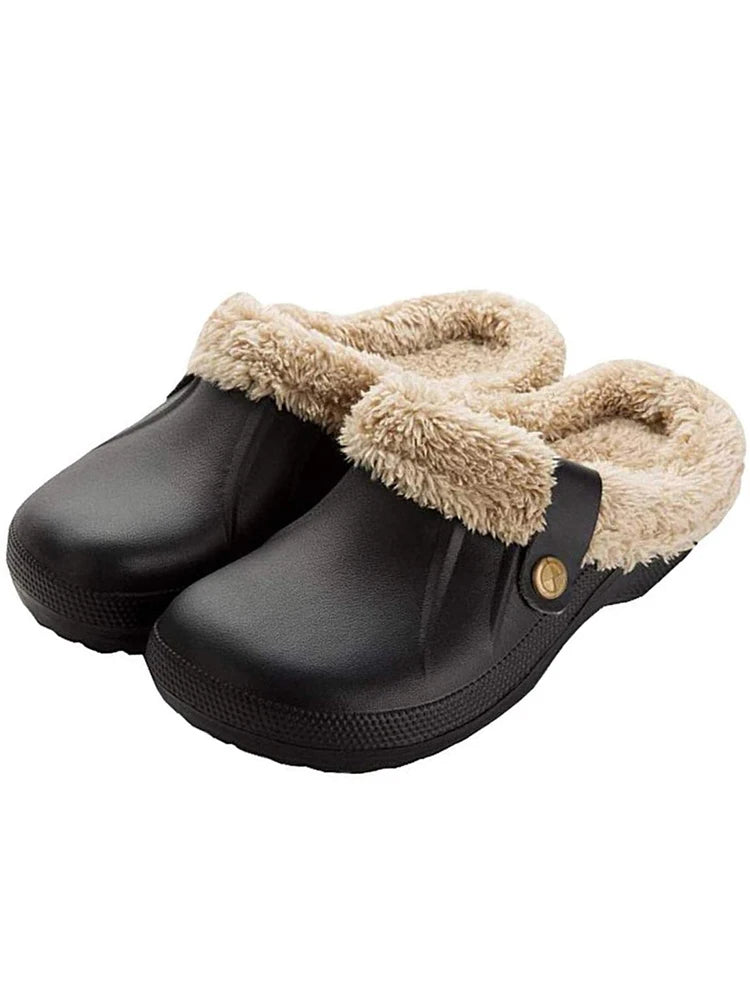 Bebealy Classic Women Men Garden Shoes Outdoor Men Antiskid Slippers Warm Women Waterproof Slippers Indoor Fuzzy Fluffy Slippers