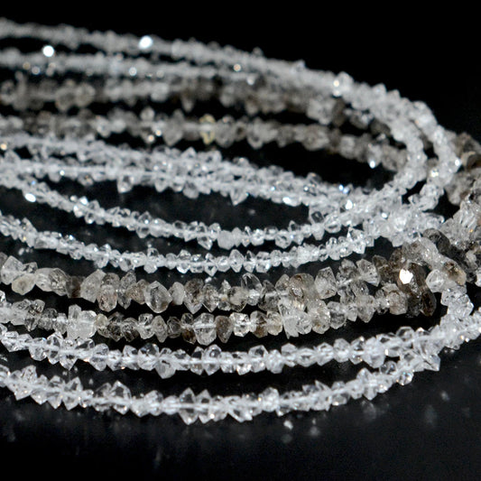 Natural Clean Herkimer Diamond Energy Quartz Original Chunk Beads 2mm-3mm,3-5mm，Strand Length 39cm,DIY Bracelet/Necklace