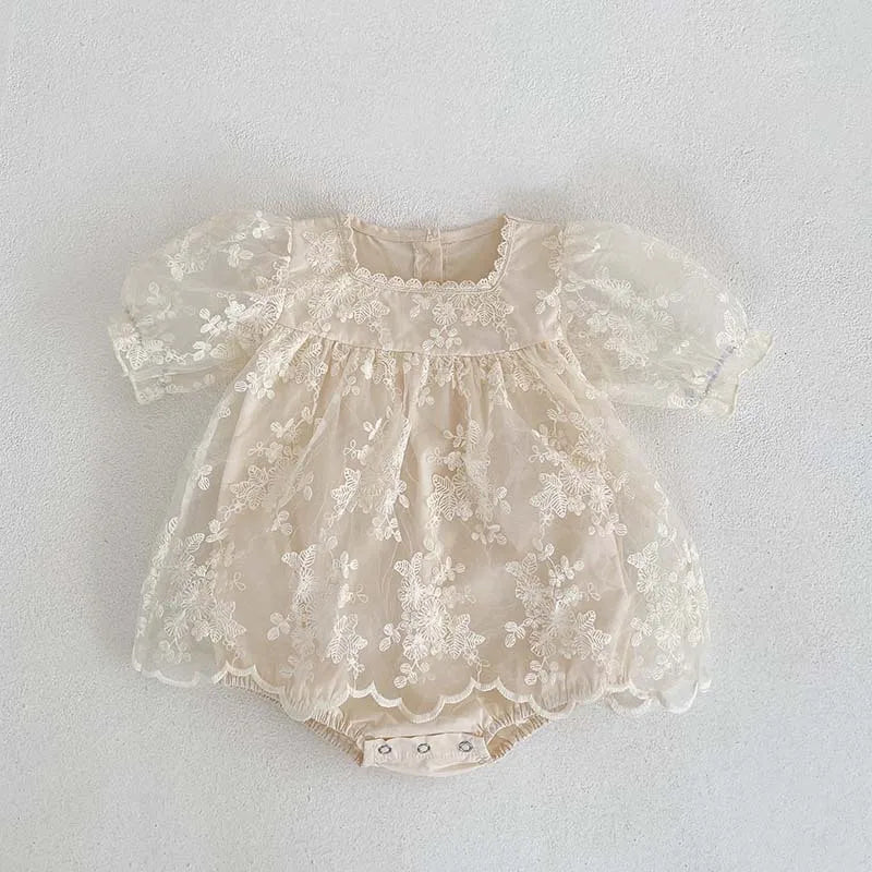 Summer Baby Clothes Infant Girls Bodysuits Lace Embroidery Bodysuit Toddler Outfit