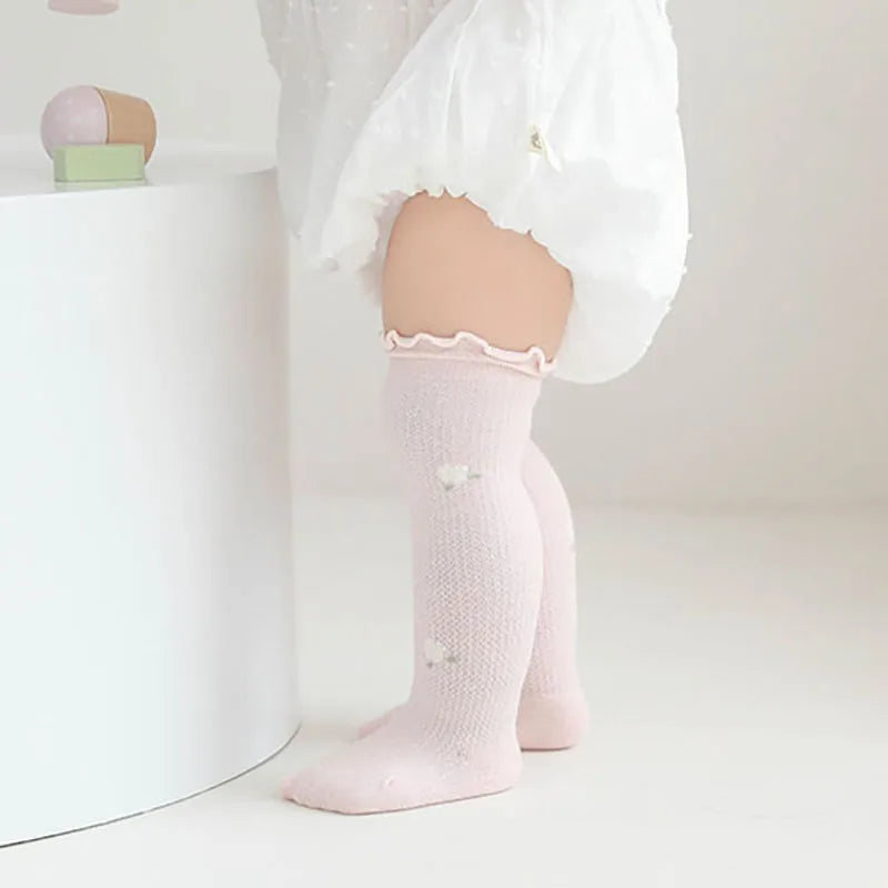 Summer Lovely Baby Socks Thin Newborn Over-Knee Long Tube Cotton Stockings Infant Anti-mosquito Socks