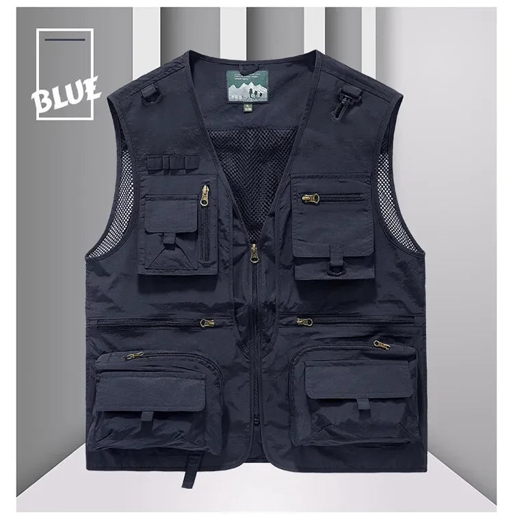 14 Pockets Summer New Men US Tactical Hiking Fishing Vest Mens Photographer Waistcoat Mesh Cargo Sleeveless Jacket Tool Vest