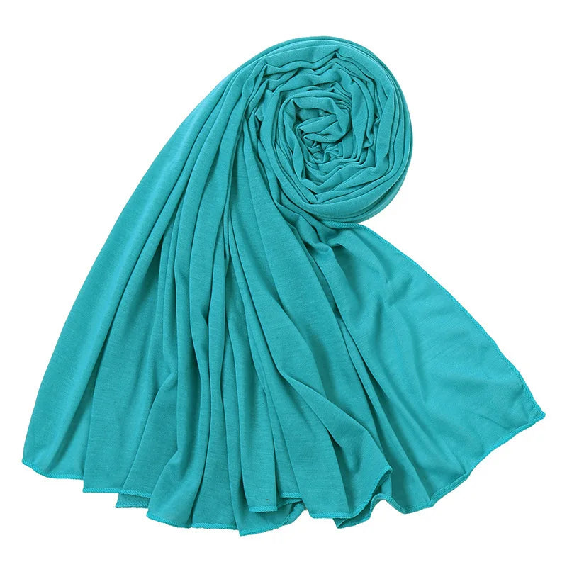 New 43 Colors Modal Cotton Jersey Hijab Scarf For Muslim Women Shawl Plain Hijabs Scarves Headscarf African Lady Turban Ramadan