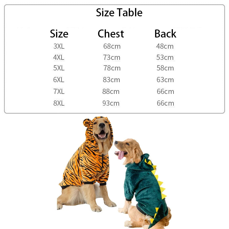 Pet Clothes for Medium Large Dogs Dog Pajama Coat Dog Hoody Winter Warm Fleece Golden Retriever Labrador Dogs Clothes Costume