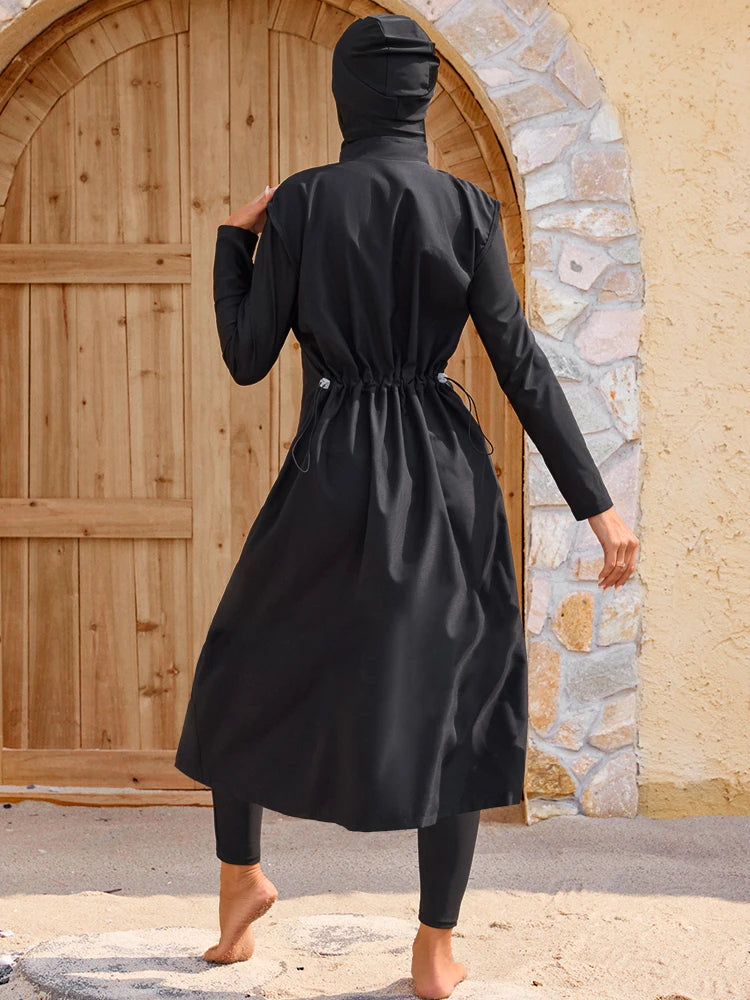 3PCS/Set Modest Burkinis Femmes Waterproof Muslim Swimwears Islamic Women  Bathing Swimming Suit Beach Full Coverage Swimsuit