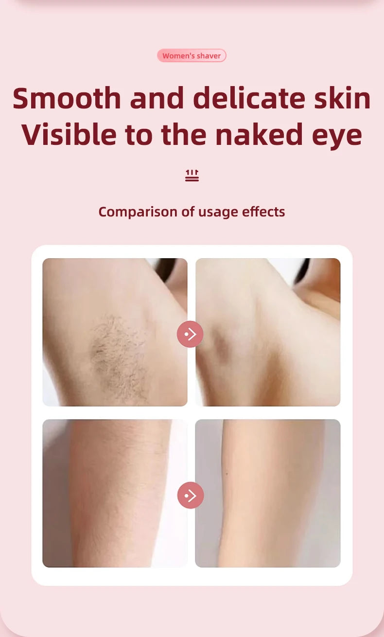 Painless Hair Removal Epilator USB Rechargeable Trimmer Women Body Razor Face Leg Armpit Bikini Hand Pubic Shaver Hair Remover