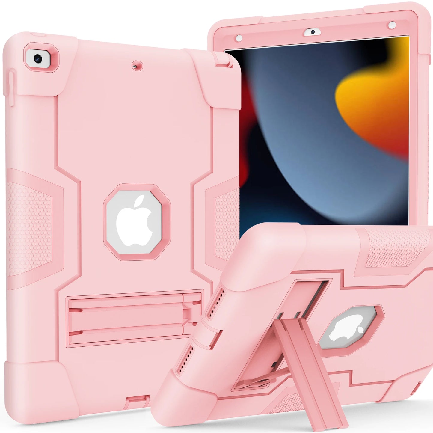 Rugged Case For iPad 10.2 2019 2020 2021 (7th 8th 9th Generation) 3-Layer Protection Cover Shockproof Built-in Kickstand Funda