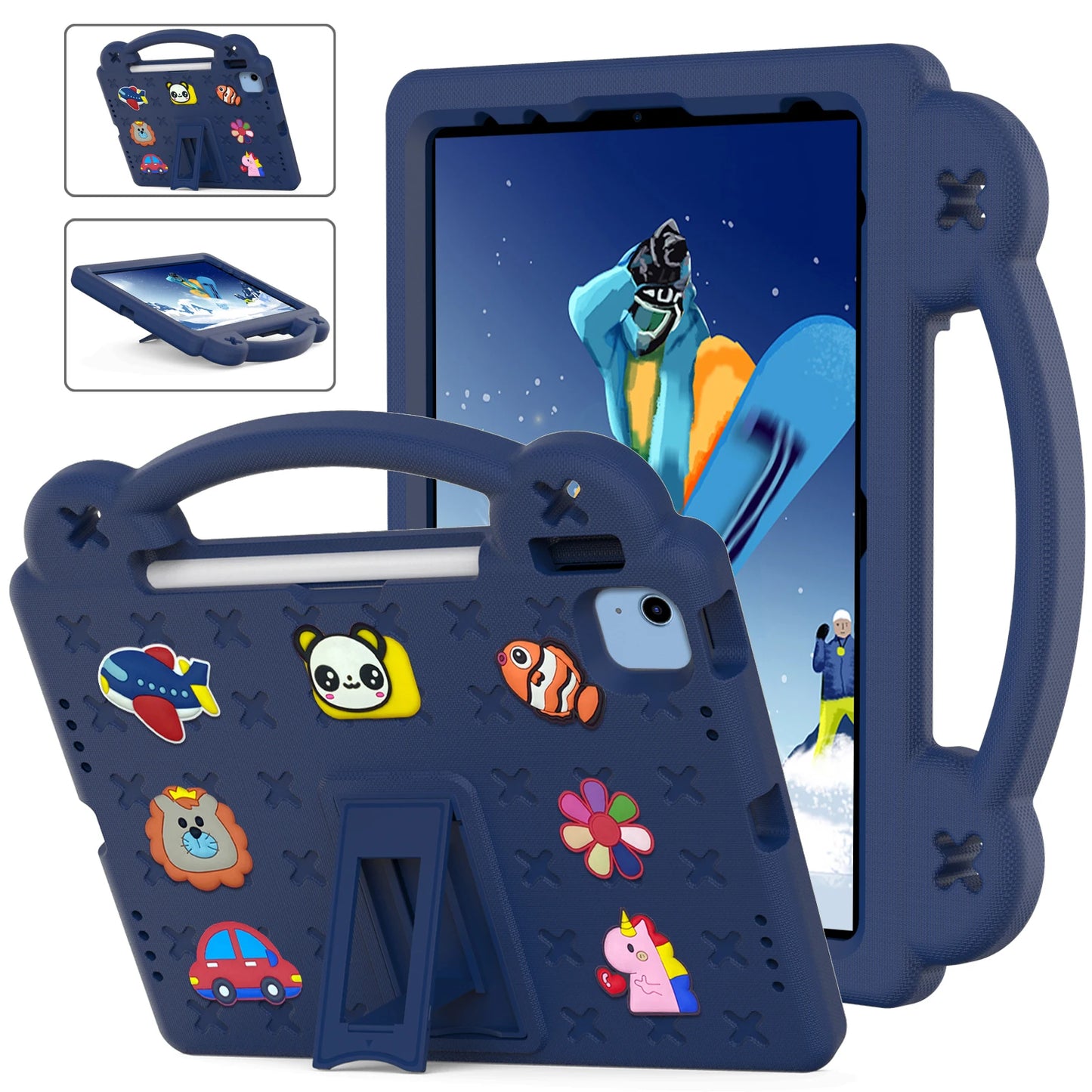 EVA Bear Stand Case For iPad 10th Air 4 5 10.9 Pro 11 10.5 9.7 2017 2018 Air 3 2 1 10.2 7-8-9th Kids Cover For Mini 1 2 3 4 5 6