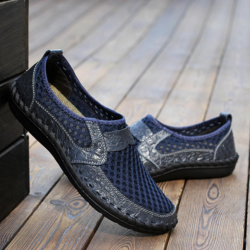 Wholesale Cheap Loafer Men Shoes Mesh Casual Men Shoes Breathable Men Leather Loafer Shoes