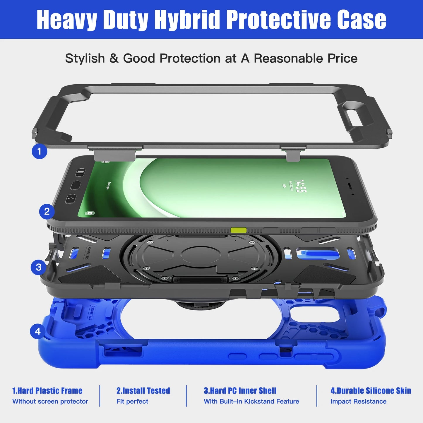 Rotating Case For Samsung Galaxy Tab Active5 2024 SM-X300 X306B 8.0 inch Rugged Cover Universal For Active3 2020 T570 T575 Strap