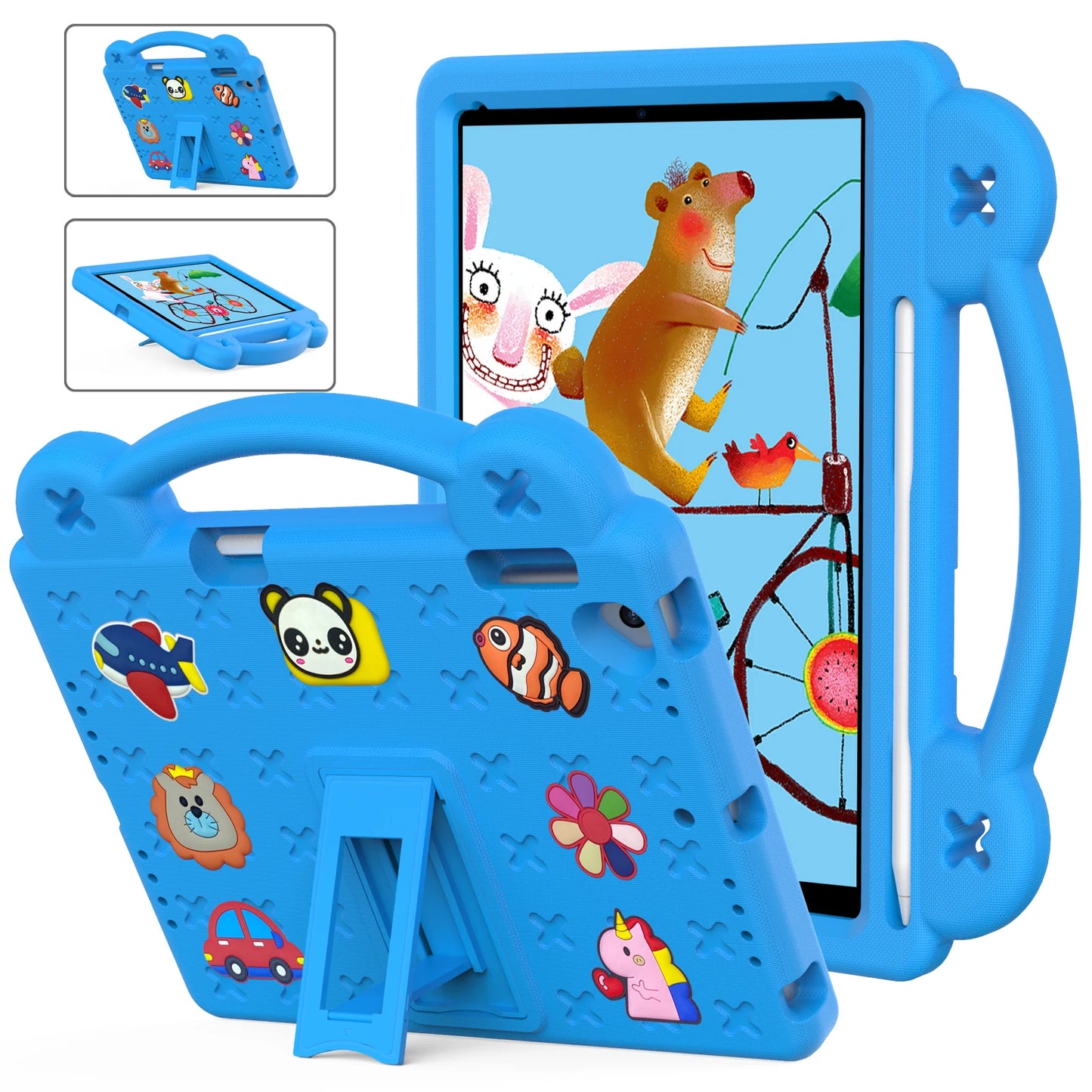 EVA Bear Stand Case For iPad 10th Air 4 5 10.9 Pro 11 10.5 9.7 2017 2018 Air 3 2 1 10.2 7-8-9th Kids Cover For Mini 1 2 3 4 5 6