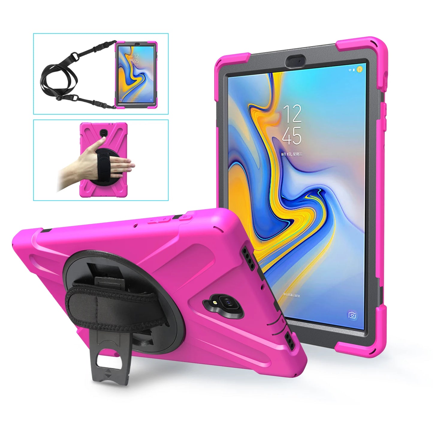 Rotating Hybrid Case For Samsung Galaxy Tab S5E SM-T720 T725 A 10.5 T590 T595 10.1 T510 T515 Rugged Cover Hand Shoulder Strap