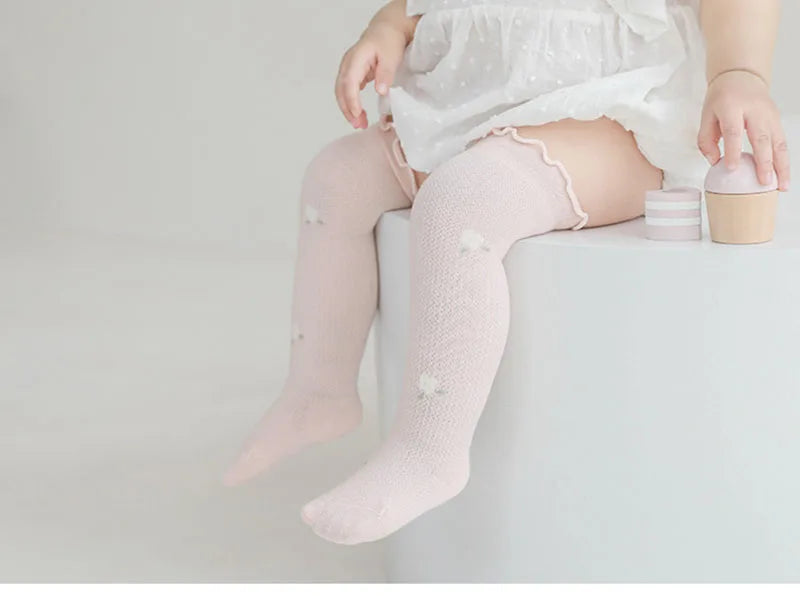 Summer Lovely Baby Socks Thin Newborn Over-Knee Long Tube Cotton Stockings Infant Anti-mosquito Socks