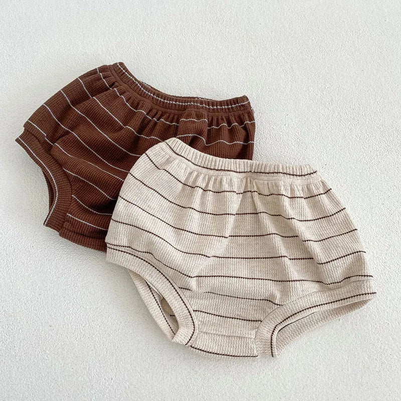 Summer Baby Clothing Set Infant Girls Striped Tee and Bloomer 2PCS Toddler Boys Short Sleeved Top Suit