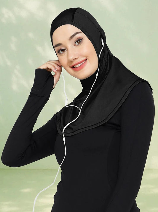Muslims Instant Headscarf For Female Headscarf Headscarf That Can Be Worn With Headphones Breathable Comfort Sporty Headscarf ﻿