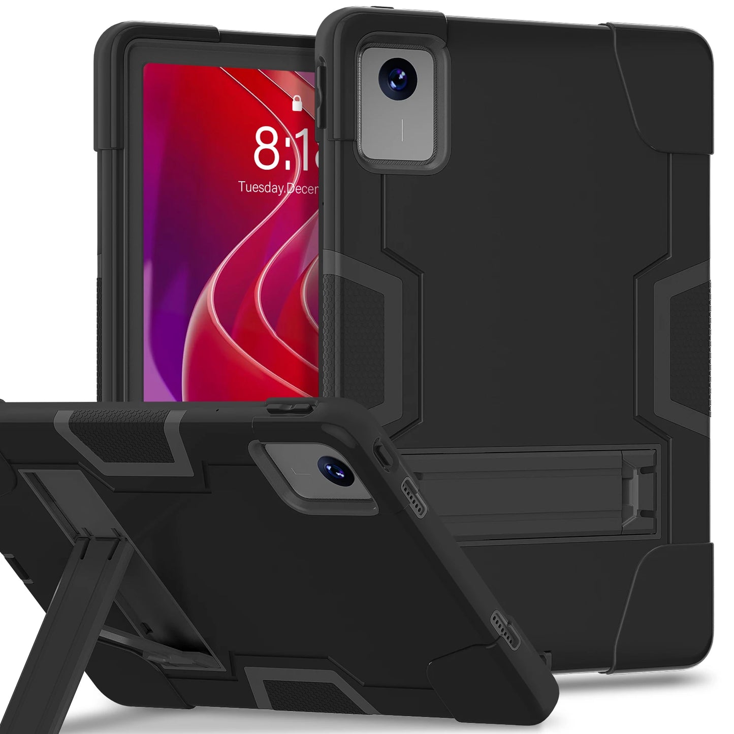 Armor Stand Case For Lenovo Xiaoxin Pad 2024 Tab M11 TB-330FU TB-331FC 11 inch 3-Layers Full Body Protection Cover Shockproof