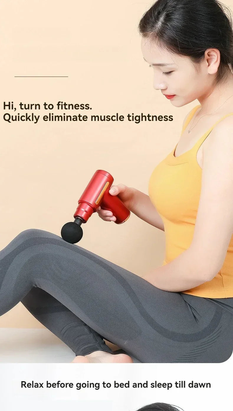 USB Mini Massage Gun Fascia Machine Muscle Relaxation Vibrating Gun Rod Massage Fitness Equipment Neck Grab Fascia Gun