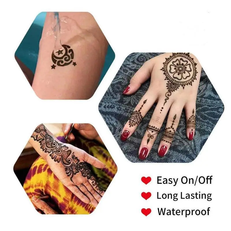 25g Indian Henna Dark Red Tattoo Paste Temporary Henna Cones For Tattoo Body Art Sticker Special Body Art Paint Henna