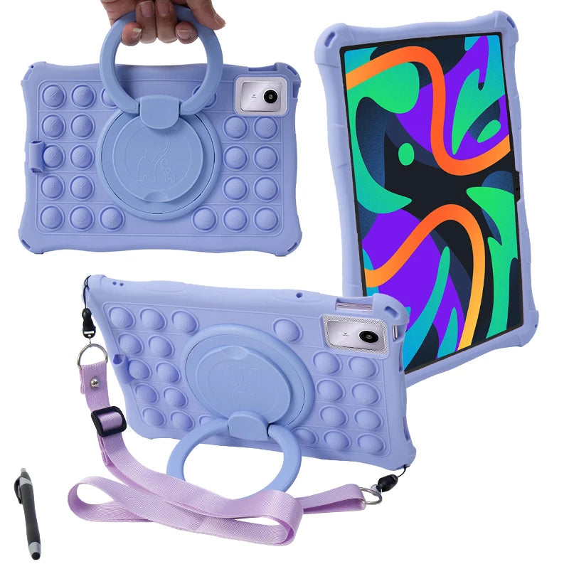 For Lenovo Xiaoxin Pad 2024 11 inch Case 360 Rotating Stand Cover For Tab M11 TB-330FU TB-331FC Kids Funda Soft Silicone Coque