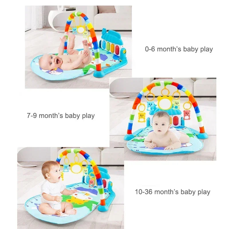 Baby Activity Gym Rack Newborn Musical Piano Keyboard Crawling Blanket Pedal Play Mat Early Education 0-36 Months Toy Gifts