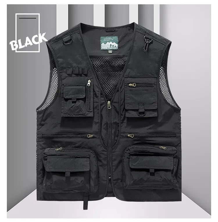 14 Pockets Summer New Men US Tactical Hiking Fishing Vest Mens Photographer Waistcoat Mesh Cargo Sleeveless Jacket Tool Vest