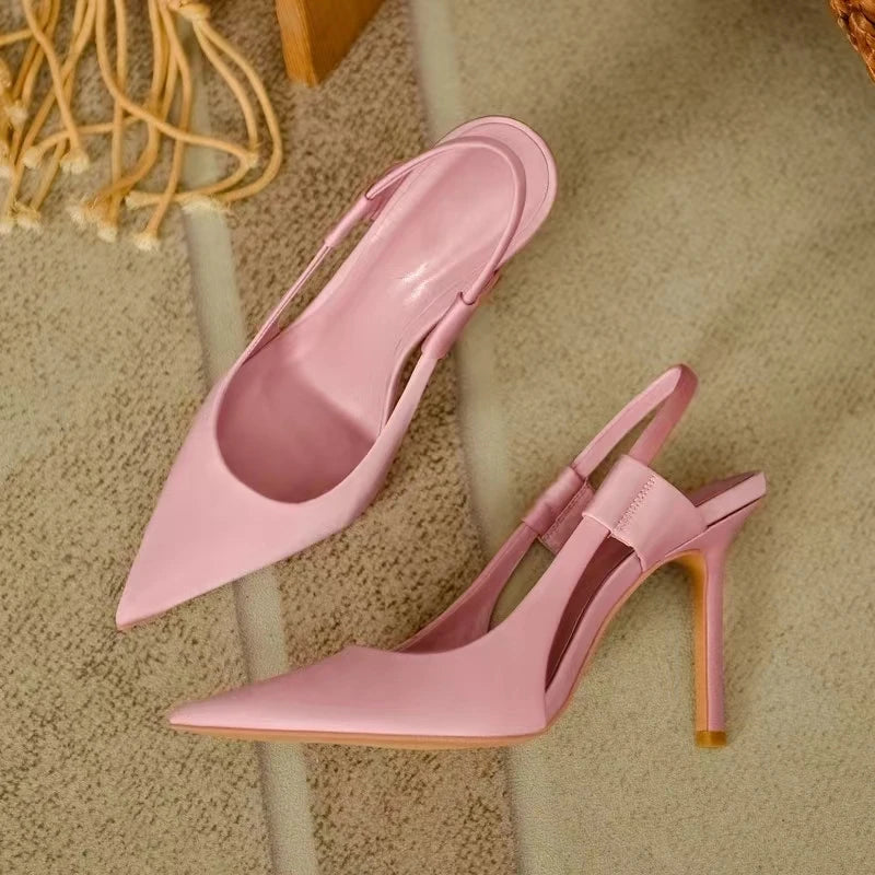 Summer Women's Shoes High Heels Sandals Elegant Luxury Trend Fashion Sexy Party Banquet Dress Pole Latin Dance Pink Yellow