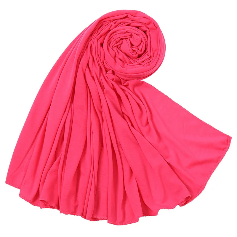 New 43 Colors Modal Cotton Jersey Hijab Scarf For Muslim Women Shawl Plain Hijabs Scarves Headscarf African Lady Turban Ramadan