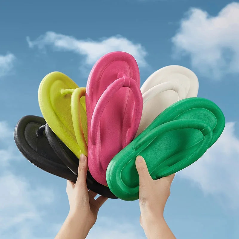 Women Slippers Flip Flops Flat Lightweight Comfortable EVA Breathable Holiday Style Beach Shower Summer 5 Colours 36-41