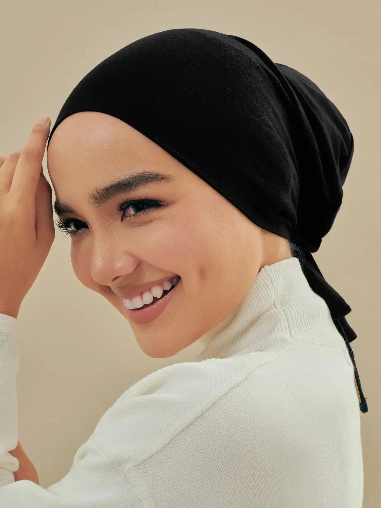 82 colors Tie Back Undercaps Fashion Women Inner Hijab Muslim Cap Bonnet Plain Islamic Cotton Spandex Jersey DEW Underscarf