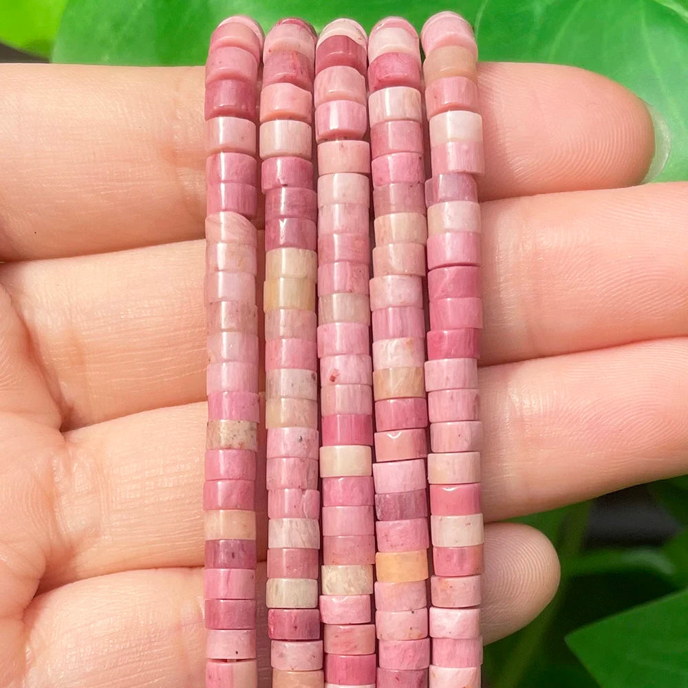 4*2mm Natural Turquoises Agates Picture Jaspers Rondelle Spacer Beads Flat Abacus Stone Beads for Jewelry DIY Making Bracelet