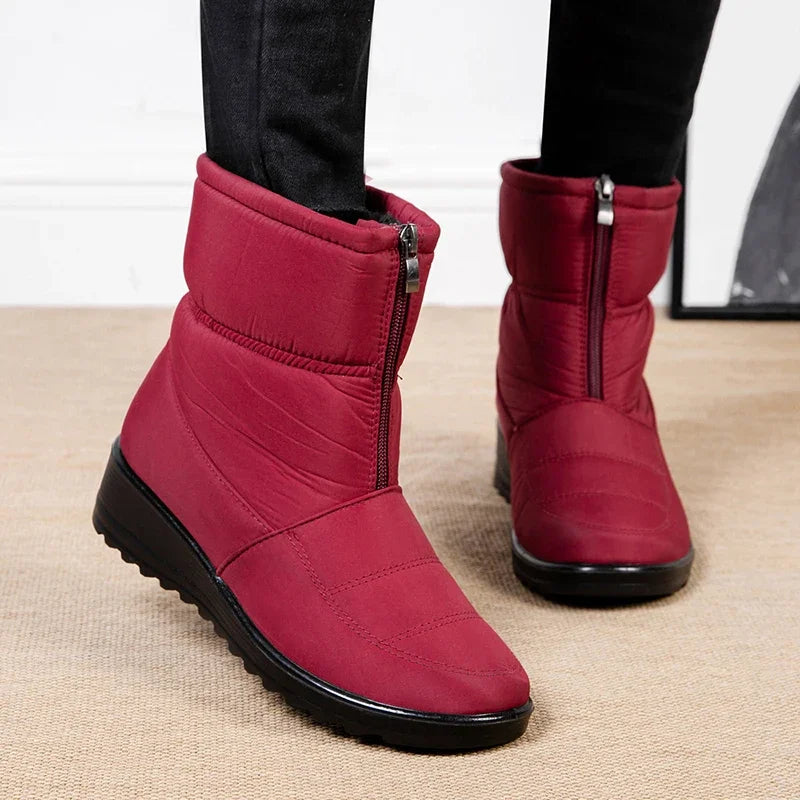 Waterproof Snow Boots for Women Warm Shoes for Women Fur Ankle Boots Non Slip Cotton Padded Shoes Female New Zipper Botas Mujer