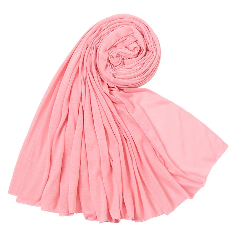 New 43 Colors Modal Cotton Jersey Hijab Scarf For Muslim Women Shawl Plain Hijabs Scarves Headscarf African Lady Turban Ramadan