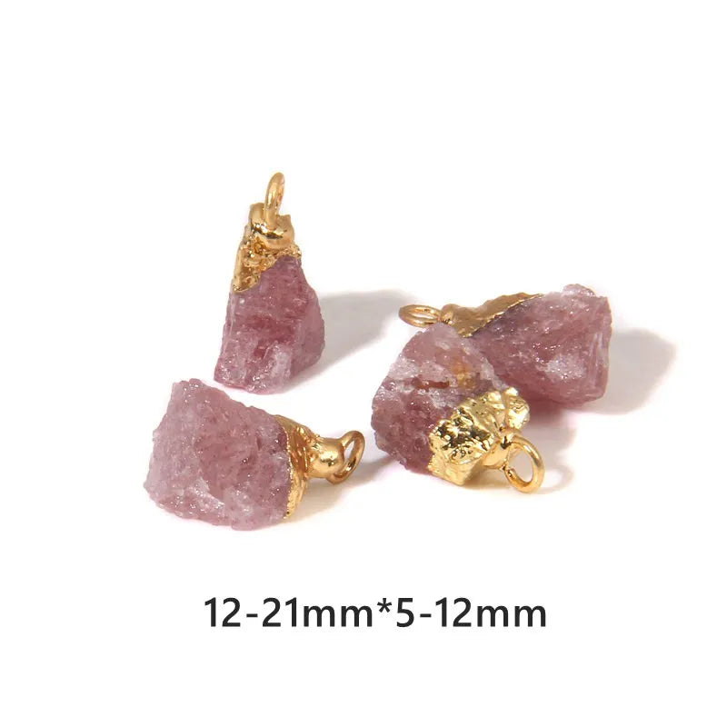 5Pieces/Lot Natural Irregular Stone Pendants Bead Amethysts Quartzs Pendant Healing Reiki Stone Pendant Beads for DIY Necklace