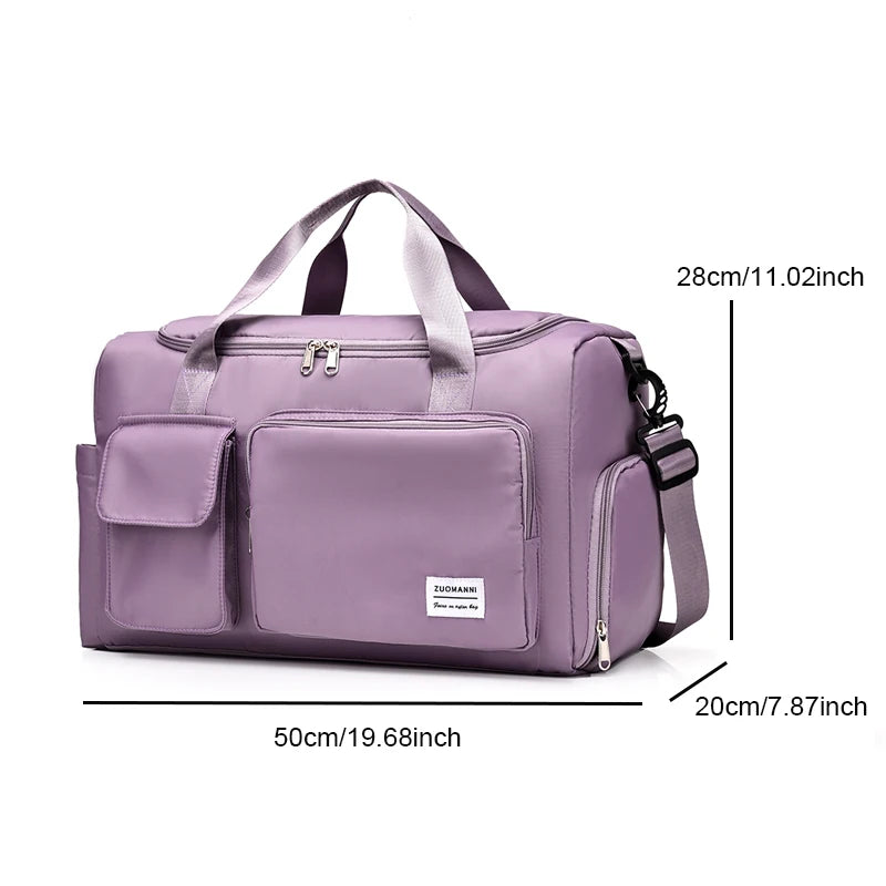 Carry On Travel Bag Large Capacity Weekender Overnight Duffle Bags with Shoe Compartment Sports Fitness Bags for Women