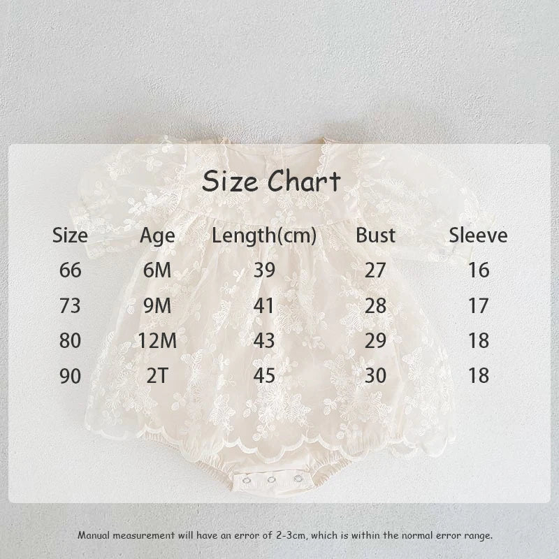 Summer Baby Clothes Infant Girls Bodysuits Lace Embroidery Bodysuit Toddler Outfit