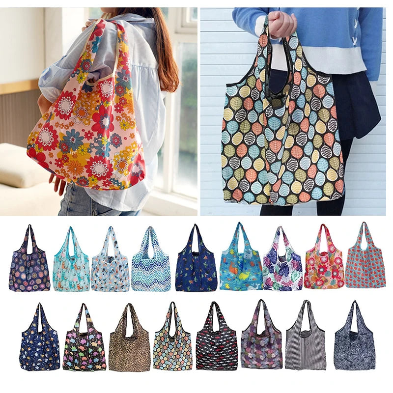 Large Shopping Bag Reusable Eco Bag Grocery Package Beach Toy Storage Bags Shoulder Shopping Pouch Foldable Tote Pouch Package