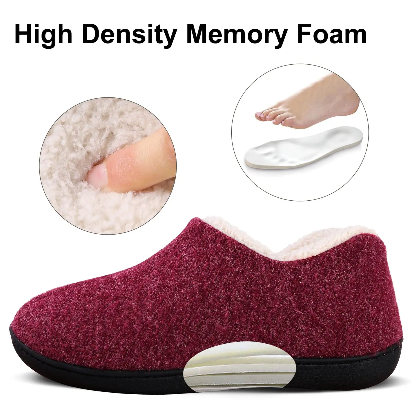 Bebealy New Women Fuzzy Women Shoes Indoor Warm Fluffy Cotton Women Shoes Winter Antiskid Outdoor Shoes With Rubber Sole Shoes