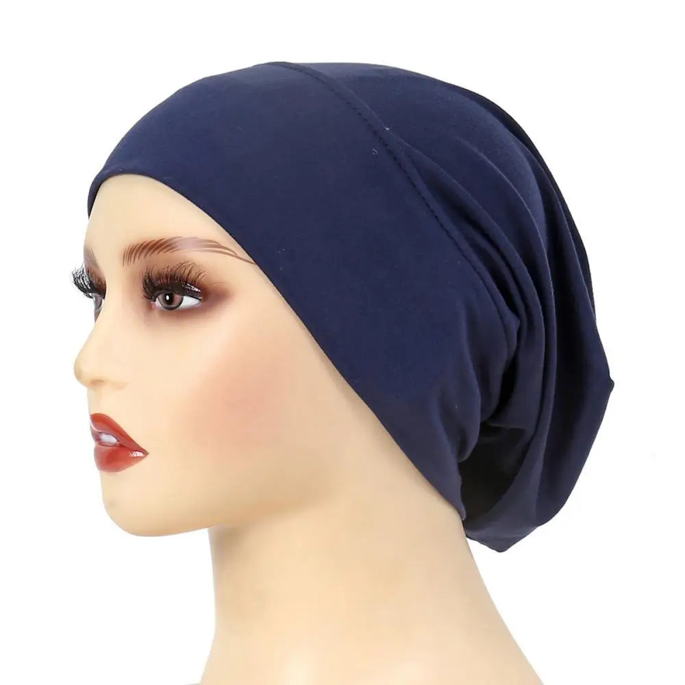 Green Jersey Undercap Soft Muslim Inner Hijab Classic Women's Turban Solid Ladies Headband Hats Hair Cover Cap Headscarf RIMAIRE