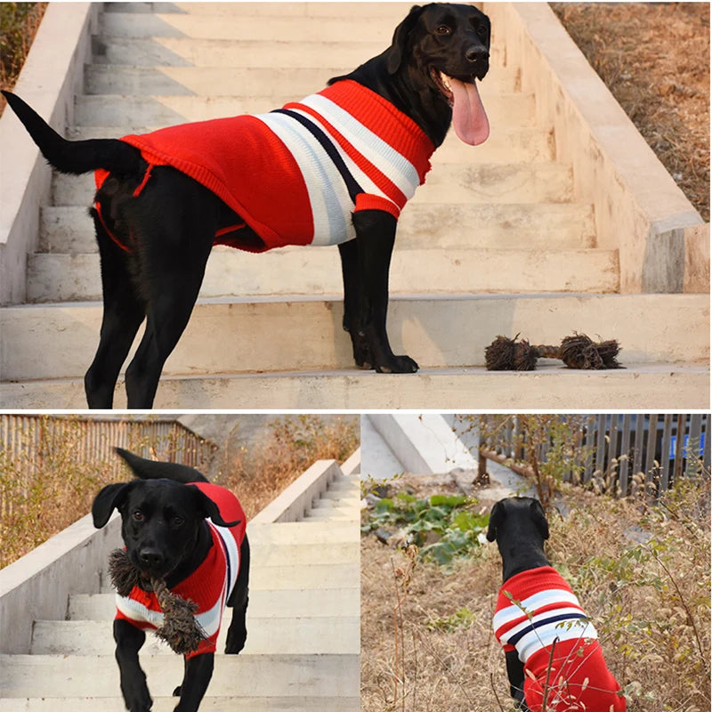 British Knitting Pet Dog Sweater for Medium Large Dogs Christmas Elk Big Dog Clothes Labrador Pitbull Pullovers Mascota Clothing