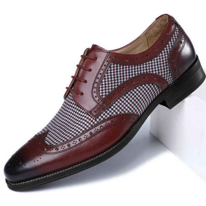 Breathable Wear-Resistant Men's Wing-Tip Brogues for Business Office Weddings Casual Men Daily Wears