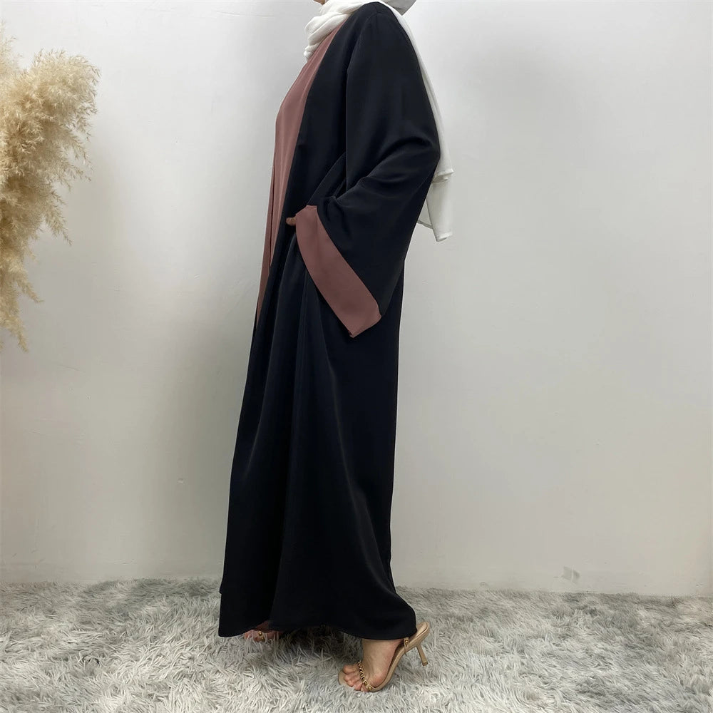 Ramadan Eid Muslim Abaya Dubai Luxury Splicing Fake Two Pieces Abayas For Women Kaftan Modest Dress Islam Caftan Marocain Femme