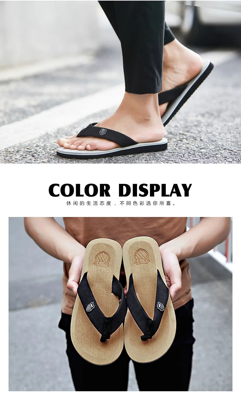 2024 New Shoes Men Summer Men Flip Flops High Quality Beach Sandals Anti-slip Zapatos Hombre Casual Shoes Man Slippers