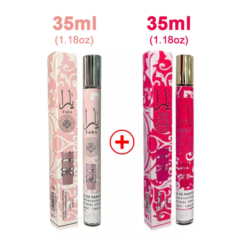 2PCS 35ml Yara Perfume Long Lasting Gourmand Fragrance Eau de Parfum Spray Arabian Perfumes For Men's & Women Portable Perfume