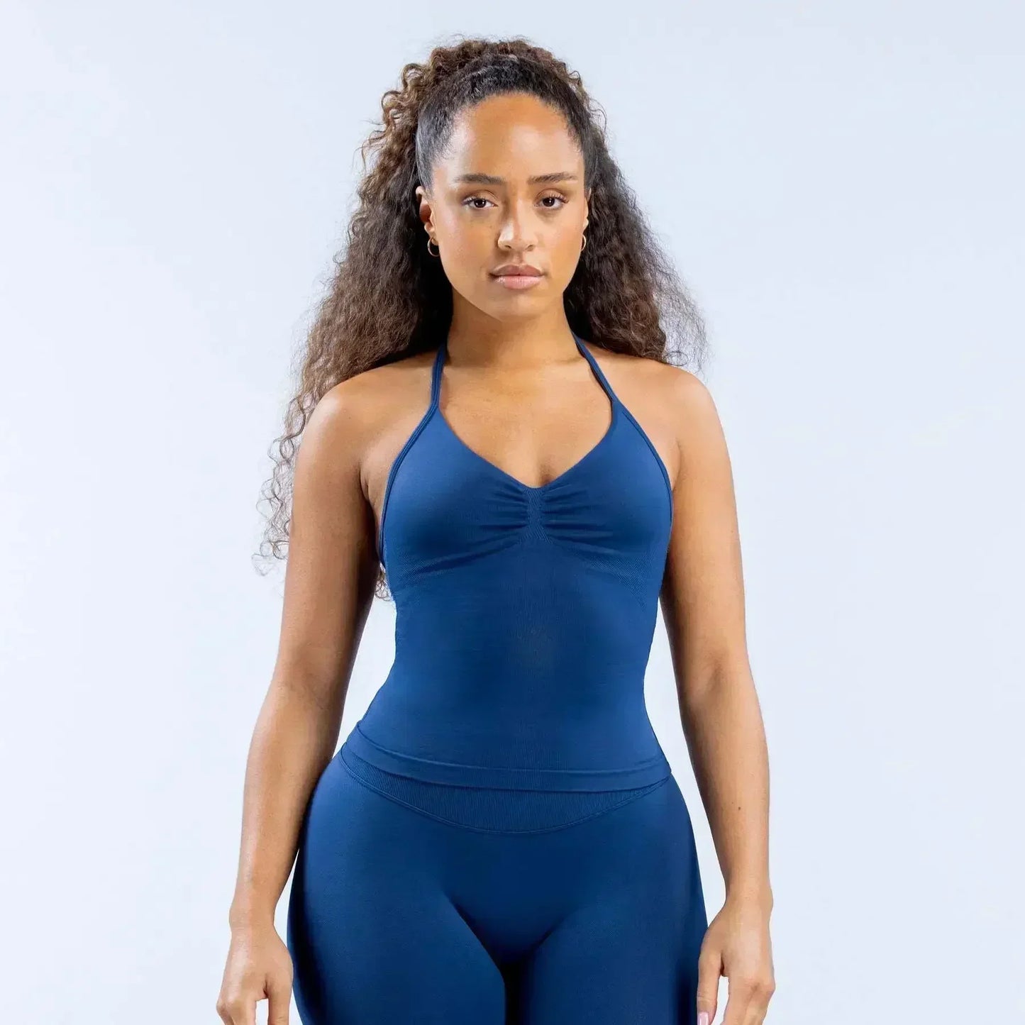 Four Seasons New Gym Fashion Yoga Gym Clothing Hip Pants Neck Bra Comfortable Dopamine Pilates Set