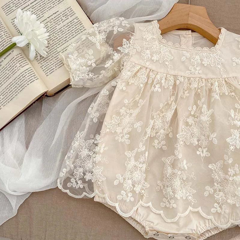 Summer Baby Clothes Infant Girls Bodysuits Lace Embroidery Bodysuit Toddler Outfit