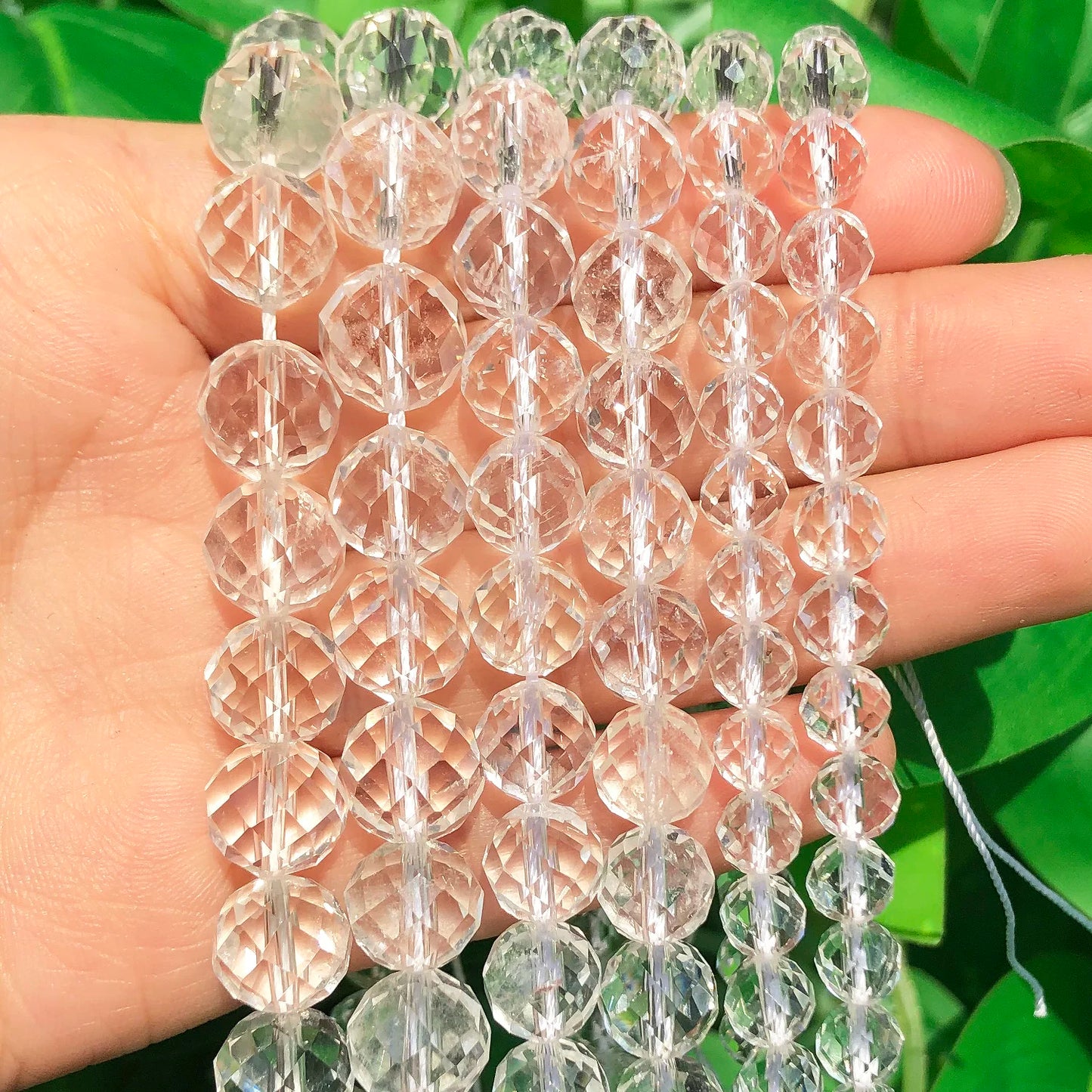 Natural White Clear Quartz Genuine Stone Beads Faceted Loose Spacer Beads for Jewelry DIY Making Charms Bracelet Accessories