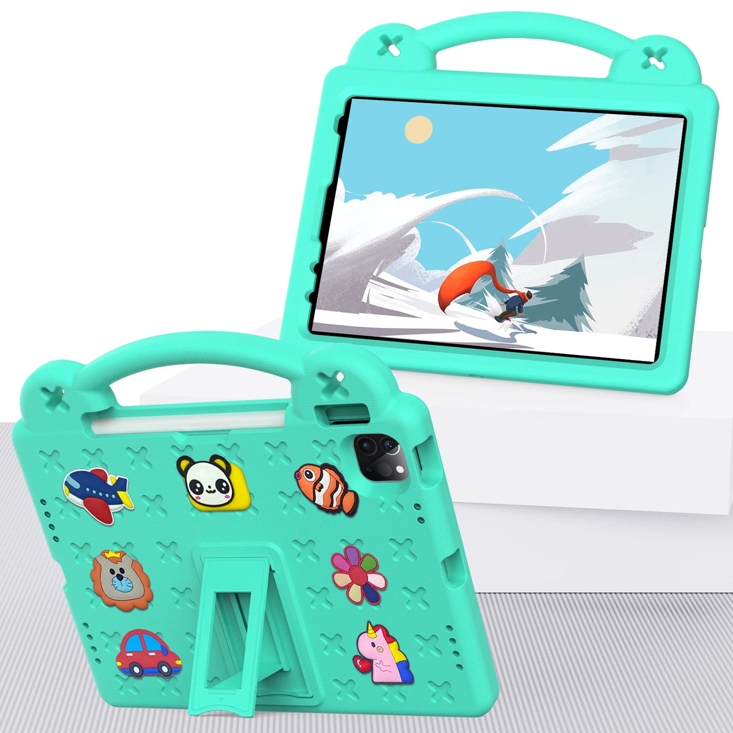 EVA Bear Stand Case For iPad 10th Air 4 5 10.9 Pro 11 10.5 9.7 2017 2018 Air 3 2 1 10.2 7-8-9th Kids Cover For Mini 1 2 3 4 5 6