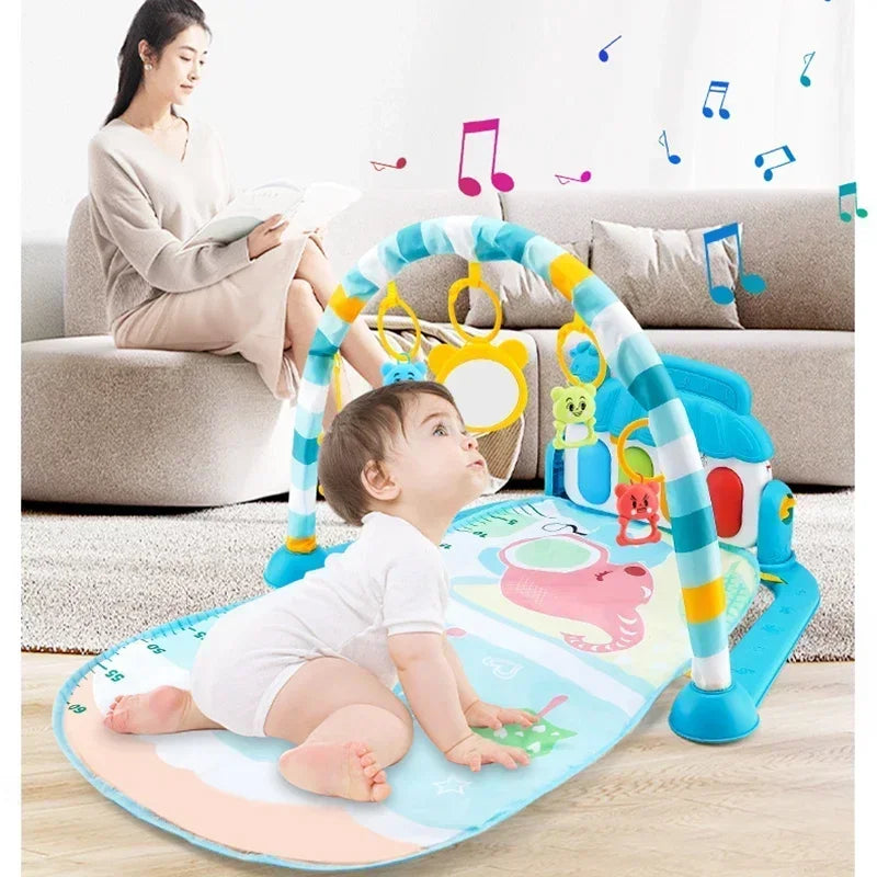 Baby Activity Gym Rack Newborn Musical Piano Keyboard Crawling Blanket Pedal Play Mat Early Education 0-36 Months Toy Gifts