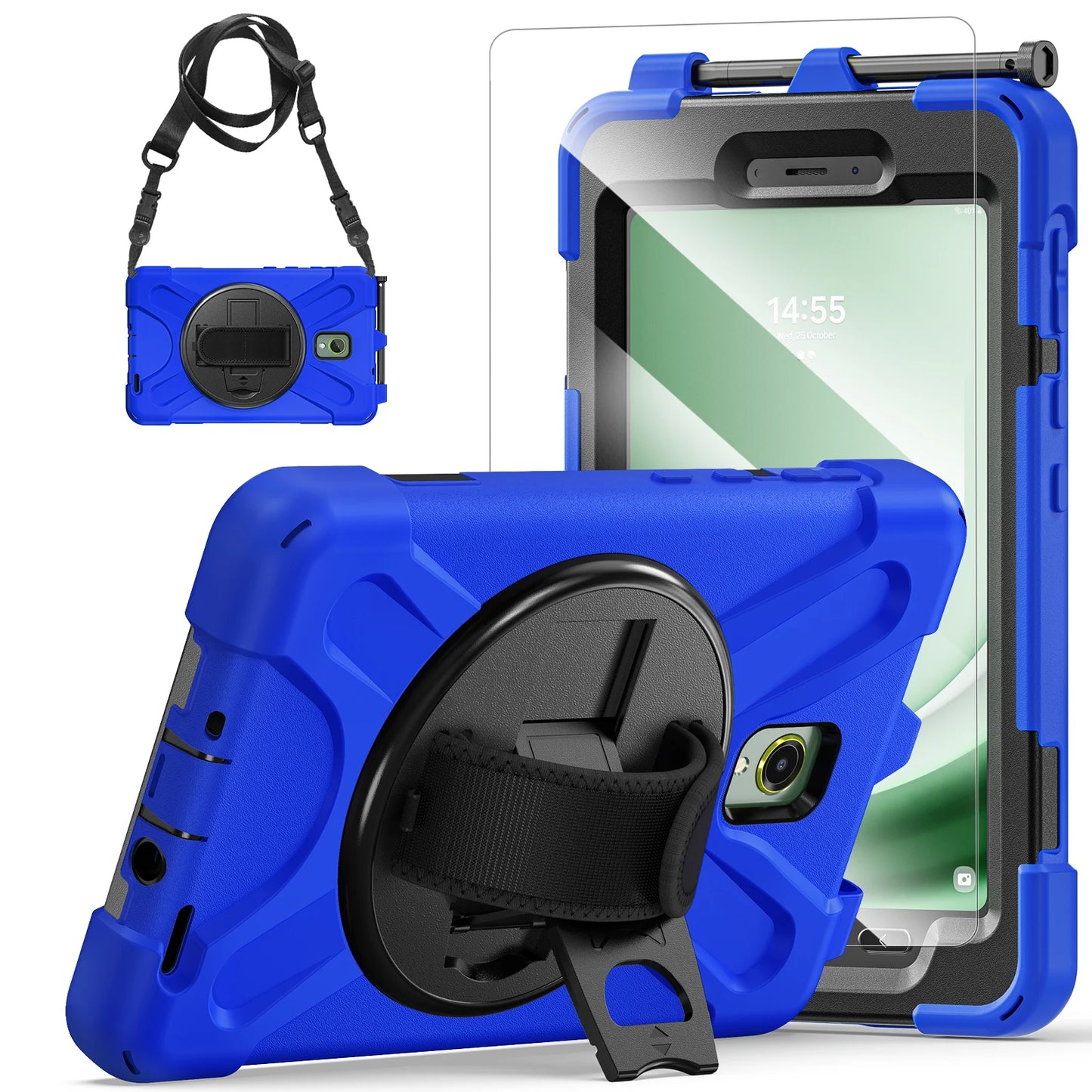 Rotating Case For Samsung Galaxy Tab Active5 2024 SM-X300 X306B 8.0 inch Rugged Cover Universal For Active3 2020 T570 T575 Strap