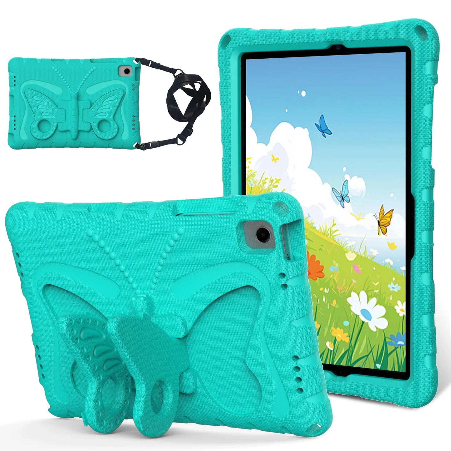 EVA Butterfly Kids Case For Galaxy Tab A9 8.7" Plus 11" A7 Lite SM-X110 X115 X210 X216 T220 T225 Stand Cover For A 8.0 T290 T295