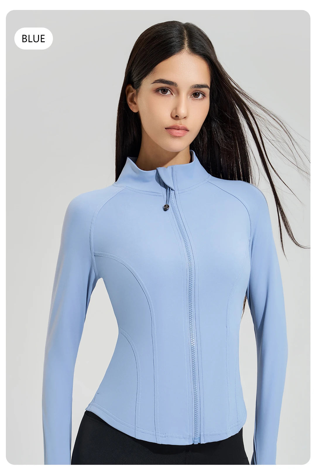 Exercise jacket yoga fitness clothing long-sleeved women four seasons running fast dry tight tops gym yoga jacket